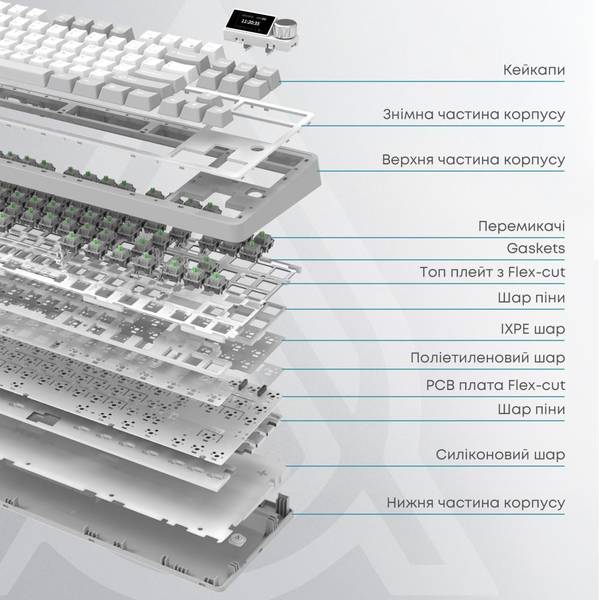 Клавіатура Ajazz AK870 Plus RGB Murad Switches Blue/White/Dark Blue (AK870-MU-BWD)