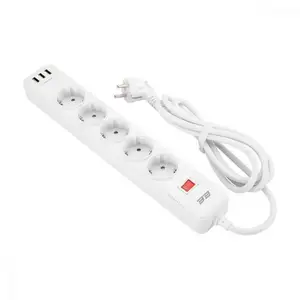 Мережевий фільтр-подовжувач 2E 5XSchuko 3G*1.5мм, 3*USB-A, 2м, white (2E-SP515M2USBWH) Мережевий фільтр-подовжувач 2E 5XSchuko 3G*1.5мм, 3*USB-A, 2м, white (2E-SP515M2USBWH)