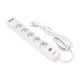 Мережевий фільтр-подовжувач 2E 5XSchuko 3G*1.5мм, 3*USB-A, 2м, white (2E-SP515M2USBWH)