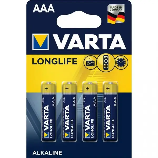 Батарейка Varta AAA bat Alkaline 4шт LONGLIFE EXTRA (04103101414)