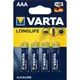 Батарейка Varta AAA bat Alkaline 4шт LONGLIFE EXTRA (04103101414)