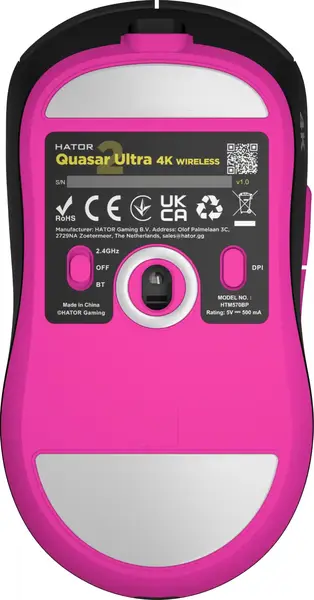 Миша HATOR Quasar 2 Ultra 4K Wireless Black/Pink (HTM570BP)