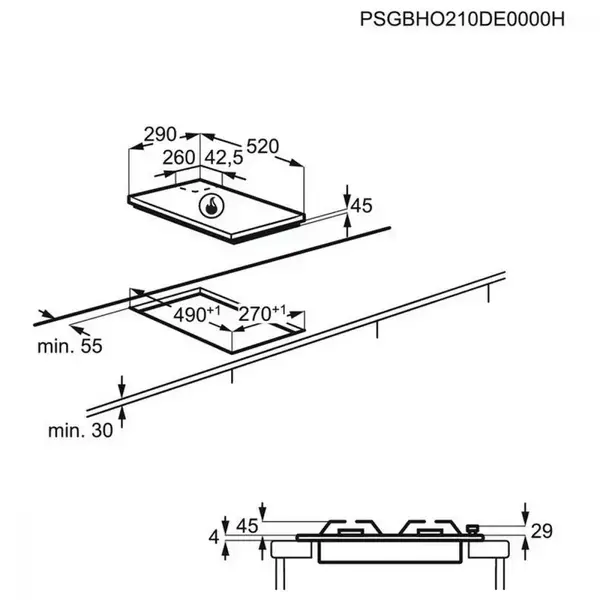 Варочная поверхность газовая Electrolux EGC3322NVK