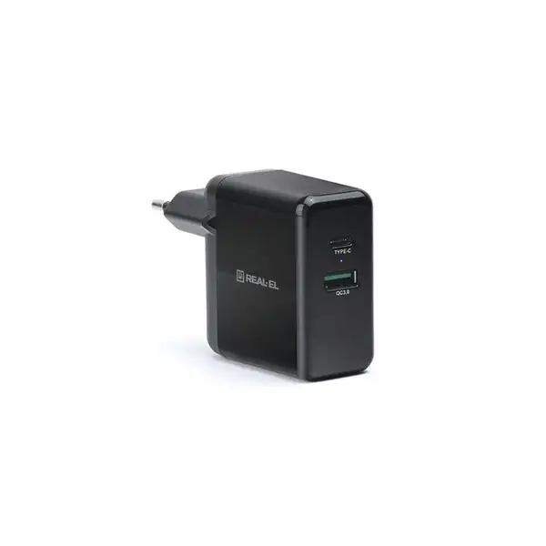 Мережевий зарядний пристрій REAL-EL CH-350 Black (EL123160017)