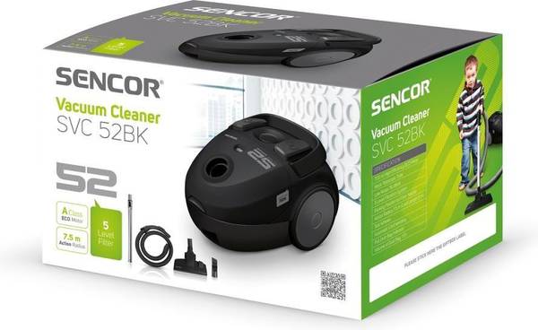 Пылесос с мешком Sencor SVC 52BK