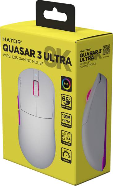 Миша HATOR Quasar 3 Ultra 8K Wireless White (HTM771)