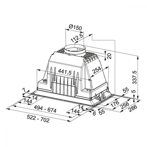 Витяжка вбудована Franke INCA PLUS FBI 705 PLUS (305.0599.544)