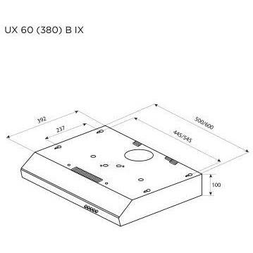 Вытяжка плоская Pyramida UX 60 (380) B IX