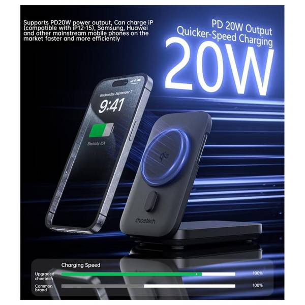 Зовнішній акумулятор (Power Bank) Choetech B750 10000mAh Qi-2 Black (B750-CCBK)