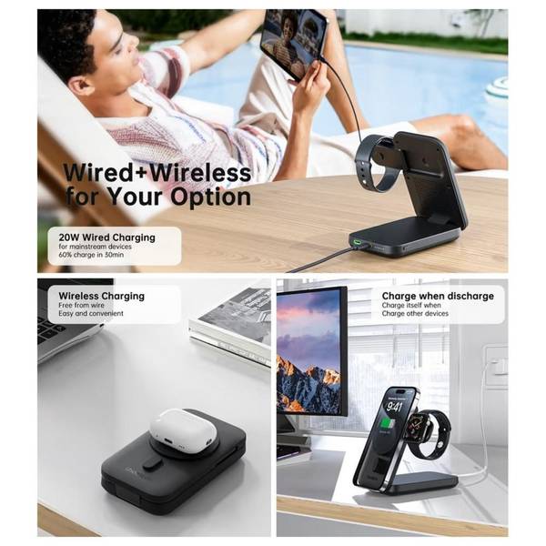 Зовнішній акумулятор (Power Bank) Choetech B750 10000mAh Qi-2 Black (B750-CCBK)