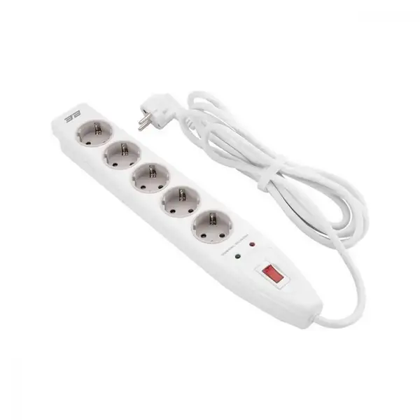 Мережевий фільтр-подовжувач 2E 5XSchuko 3G*1.5мм, 3м, white (2E-SP515M3WH)