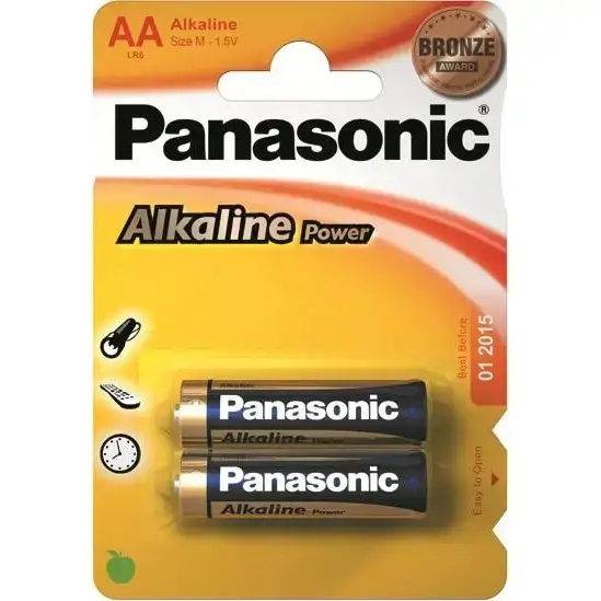 Батарейка Panasonic AA bat Alkaline 2шт Alkaline Power (LR6REB/2BP)