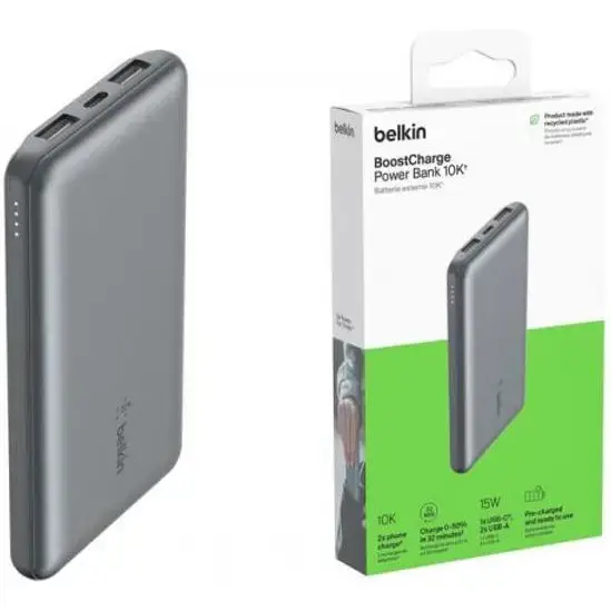 Зовнішній акумулятор (павербанк) Belkin Boost Up Charge 10K 10000mAh 15W Gray (BPB011BTGY)