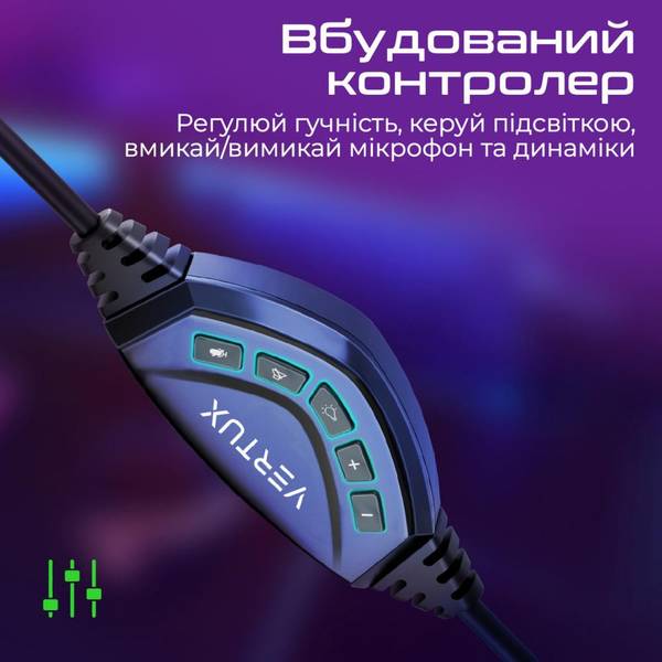 Навушники з мікрофоном Vertux Sirius 7.1 USB Black (sirius.black)