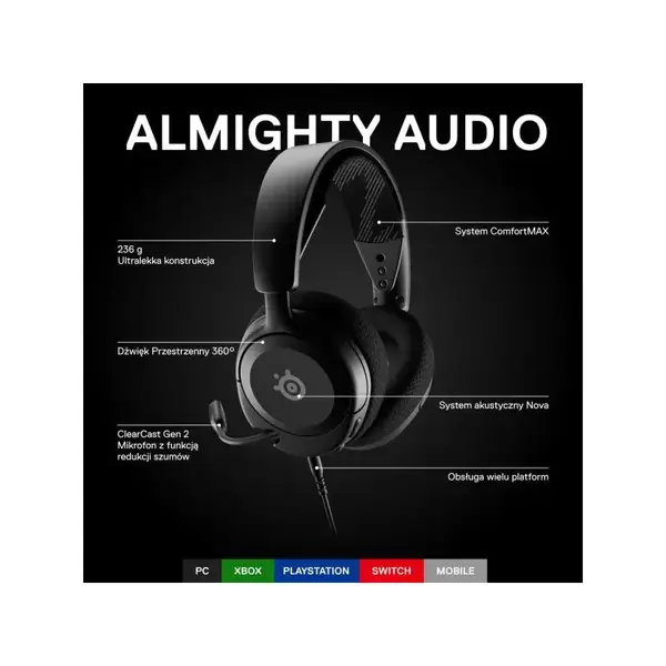 Навушники з мікрофоном SteelSeries Arctis Nova 1 Black (61606)