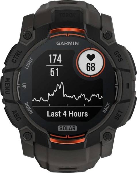 Смарт-годинник Garmin Instinct 3 50mm Solar Black with Charcoal Band (010-02935-00/40)