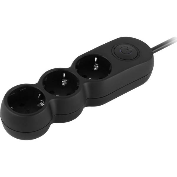 Мережевий фільтр 2E Plus 5 м, 3 розетки Black (2E-U03VES5MBK)