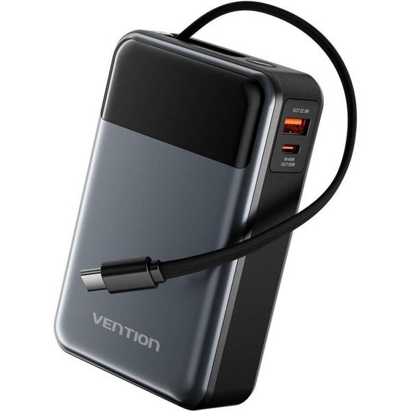 Зовнішній акумулятор (Power Bank) Vention 20000mAh 65W Black (FHYB0)