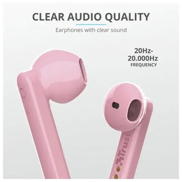 Навушники TWS Trust Primo Touch True Wireless Mic Pink (23782)