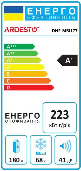 Холодильник з морозильною камерою Ardesto DNF-MBI177DD