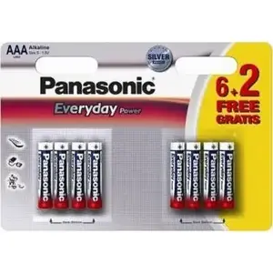 Батарейка Panasonic AAA bat Alkaline 6+2шт EVERYDAY POWER (LR03REE/8B2F)