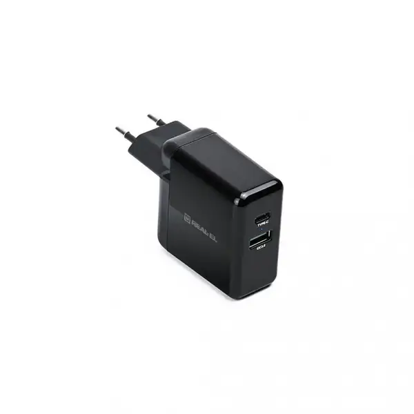 Мережевий зарядний пристрій REAL-EL CH-350 Black (EL123160017)