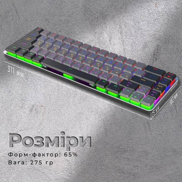 Клавиатура GamePro MK122R Red Switch Low Profile Dark Gray
