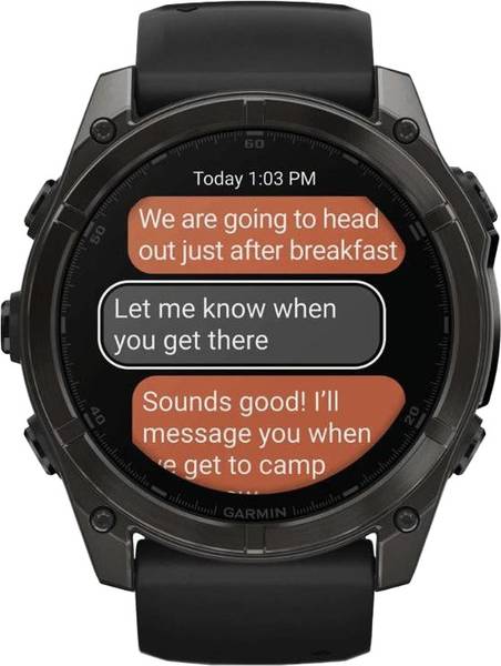 Смарт-годинник Garmin Fenix 8 51mm AMOLED Sapphire Carbon Gray DLC Titanium w. Black/Pebble Gray S. Band (010-02905-20/21)