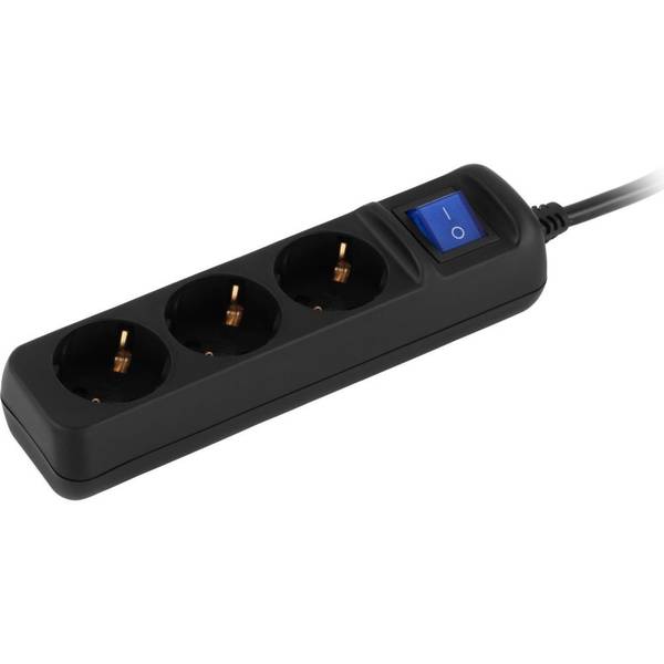 Мережевий фільтр 2E 3 м, 3 розетки Black (2E-U03ESM3BK)