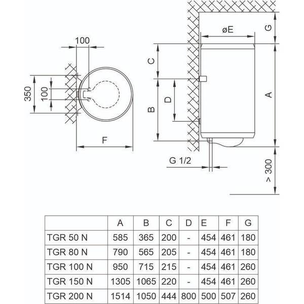 Водонагрівач (бойлер) електричний накопичувальний TIKI Prime M 80V9 (700172)