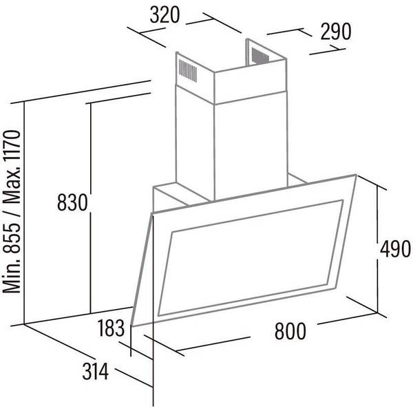 Витяжка похила Cata Thalassa 600 xgwh (02127011)