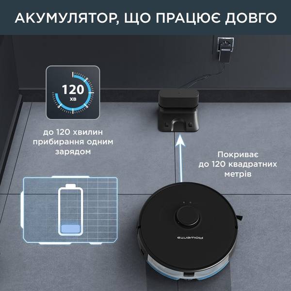 Робот-пилосос з вологим прибиранням Rowenta X-PLORER Serie 75S Total Care RR8575WH