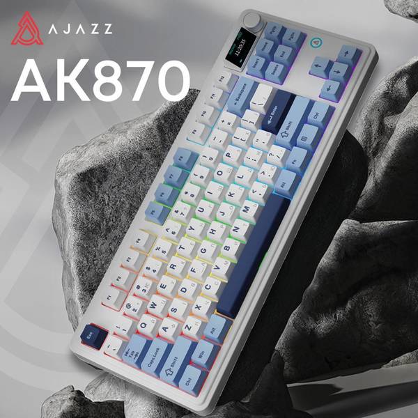 Клавіатура Ajazz AK870 Plus RGB Murad Switches Blue/White/Dark Blue (AK870-MU-BWD)