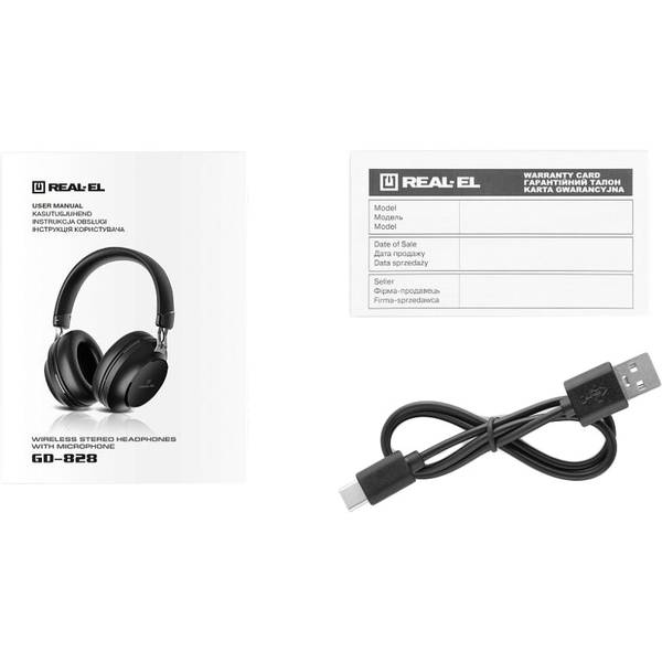 Навушники з мікрофоном REAL-EL GD-828 Black (EL124100052)