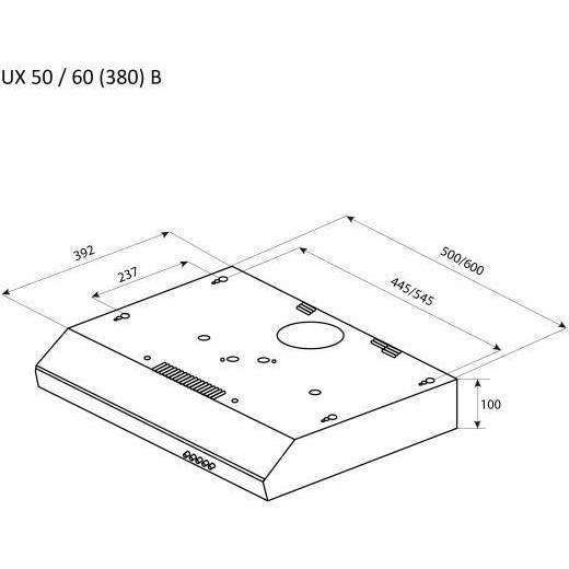 Вытяжка плоская Pyramida UX 50 (380) B BR