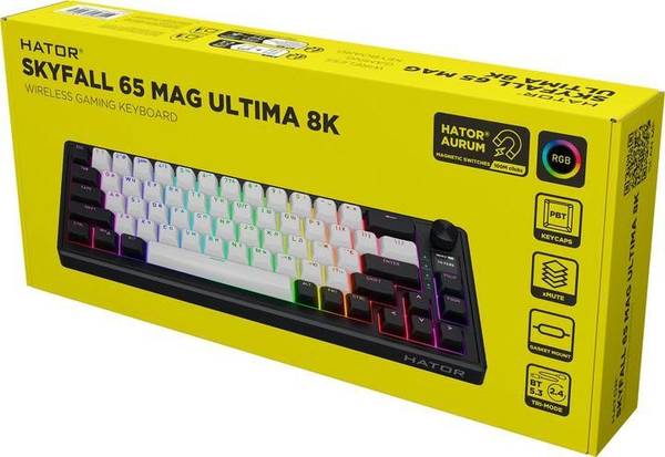 Клавіатура HATOR Skyfall 65 MAG ULTIMA 8K wireless black-white (HTK3860UA)