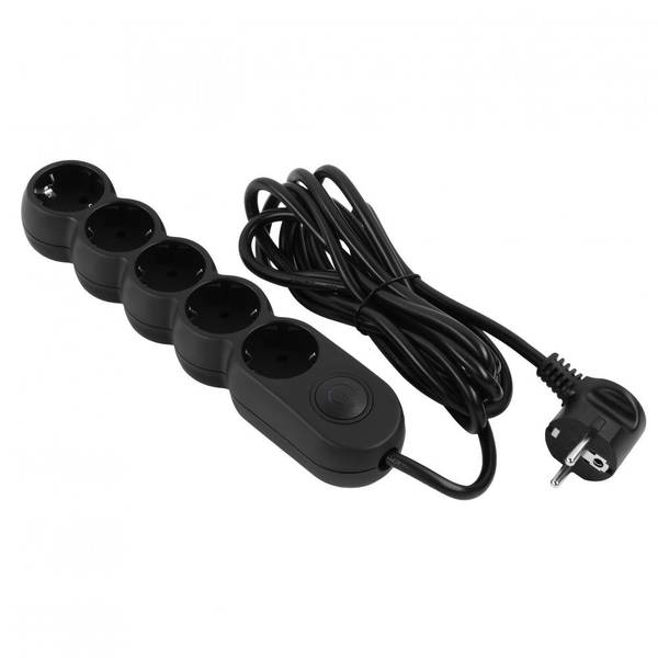 Мережевий фільтр 2E 5 розеток 3м Black (2E-U05VESM3BK)