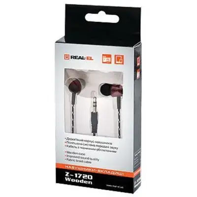 Навушники без мікрофону REAL-EL Z-1720 Wooden (EL124200018)