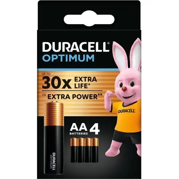 Батарейка Duracell AA bat Alkaline 4шт Optimum (5015595)