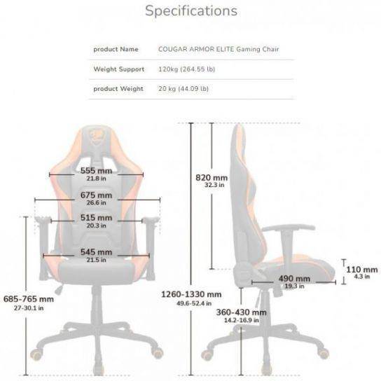 Комп'ютерне крісло для геймера Cougar Armor ELITE Black/Orange