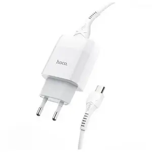 Мережевий зарядний пристрій Hoco C72A Glorious + MicroUSB White