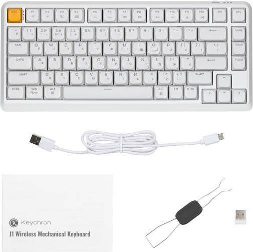 Клавіатура Keychron J1 82 Key K Pro Banana Switch RGB White (J1-Q4-UA)