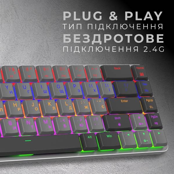 Клавиатура GamePro MK122R Red Switch Low Profile Dark Gray