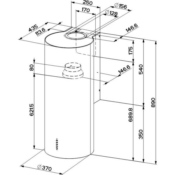Витяжка декоративна Faber Cylindra 2 Ev8 2El Xh890 (110.0332.307)