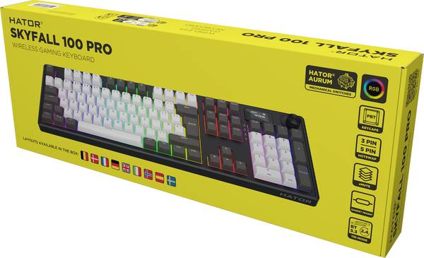 Клавіатура HATOR Skyfall 100 PRO Wireless Grey-Black UK-ISO Silent Switches (HTK4100EU)