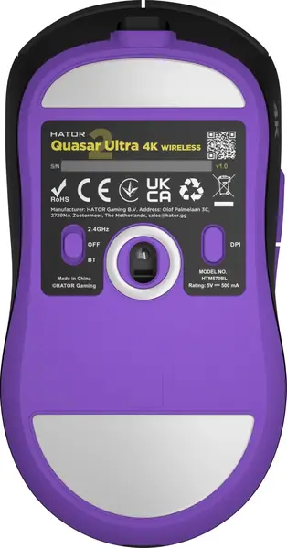 Миша HATOR Quasar 2 Ultra 4K Wireless Black/Lilac (HTM570BL)