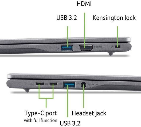 Хромбук Acer Chromebook Plus 516 CB516-1H-57F9 Steel Gray (NX.JCLEU.003)