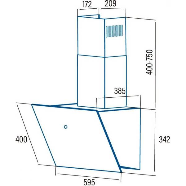 Витяжка похила Cata LENA 600 XGBK (02032205)
