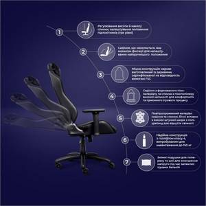 Комп'ютерне крісло для геймера Trust GXT 714B Ruya Black (24908) Комп'ютерне крісло для геймера Trust GXT 714B Ruya Black (24908)