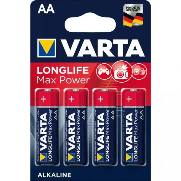 Батарейка Varta AA bat Alkaline 4шт MAX TECH (04706101404)